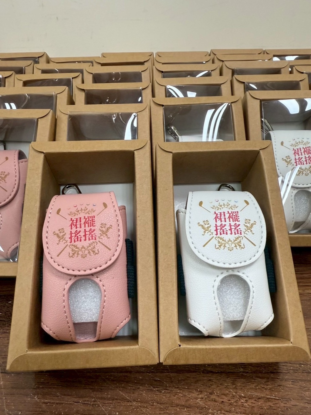 客製化高爾夫小球包實例分享 Custom Golf Ball Pouch Pink White Packaging Sincere Customized