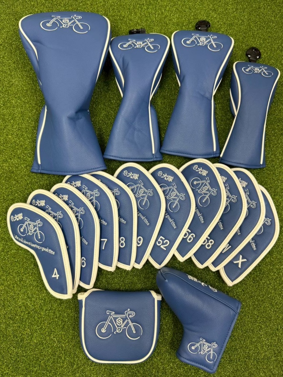 Custom Golf Club Head Cover Set Blue Full Sincere Customized